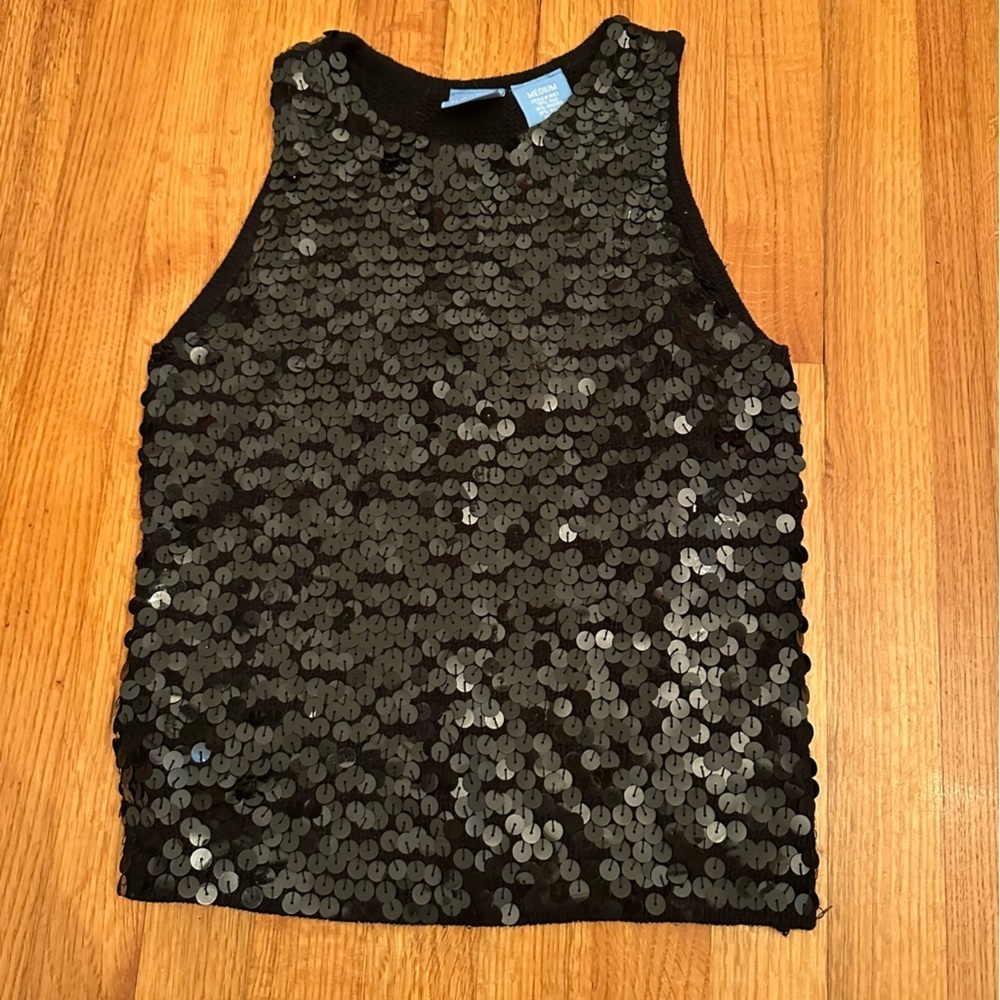 by next era Silk-Angora Sequin Knit Tank Size M (#2) - Picture 4 of 10